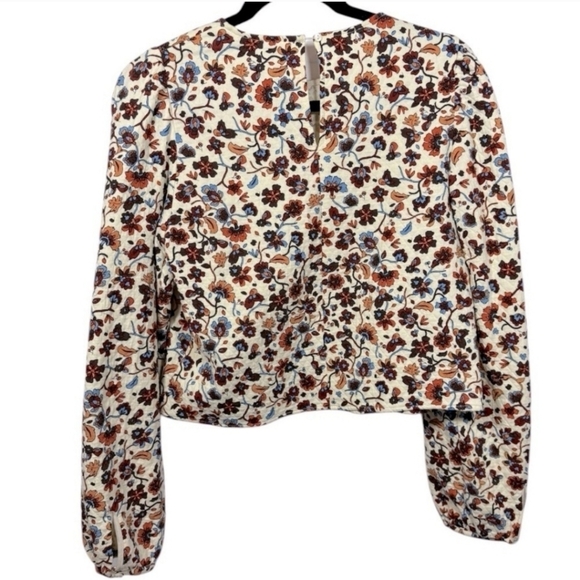 Zara Womens Colorful Printed Long Sleeve Blouse Size XS - Picture 3 of 5